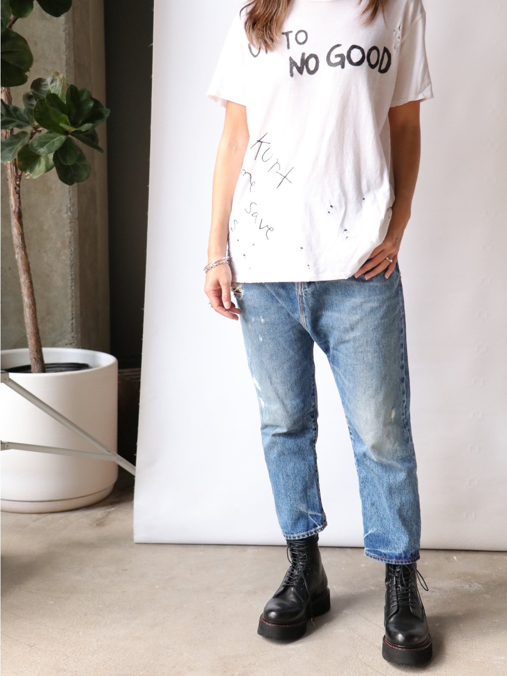 R13 White Graphic Short Sleeve Tee